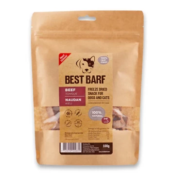 Fagyasztva szárított marhanyelv jutalomfalat macskáknak (BARF) – Best Barf