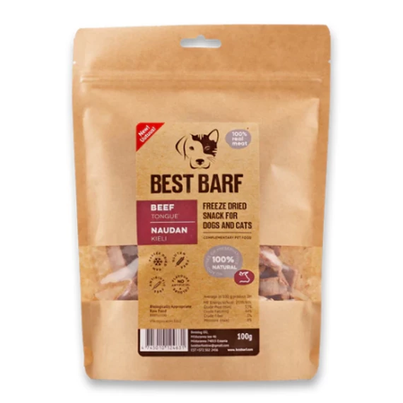 Fagyasztva szárított marhanyelv jutalomfalat macskáknak (BARF) – Best Barf